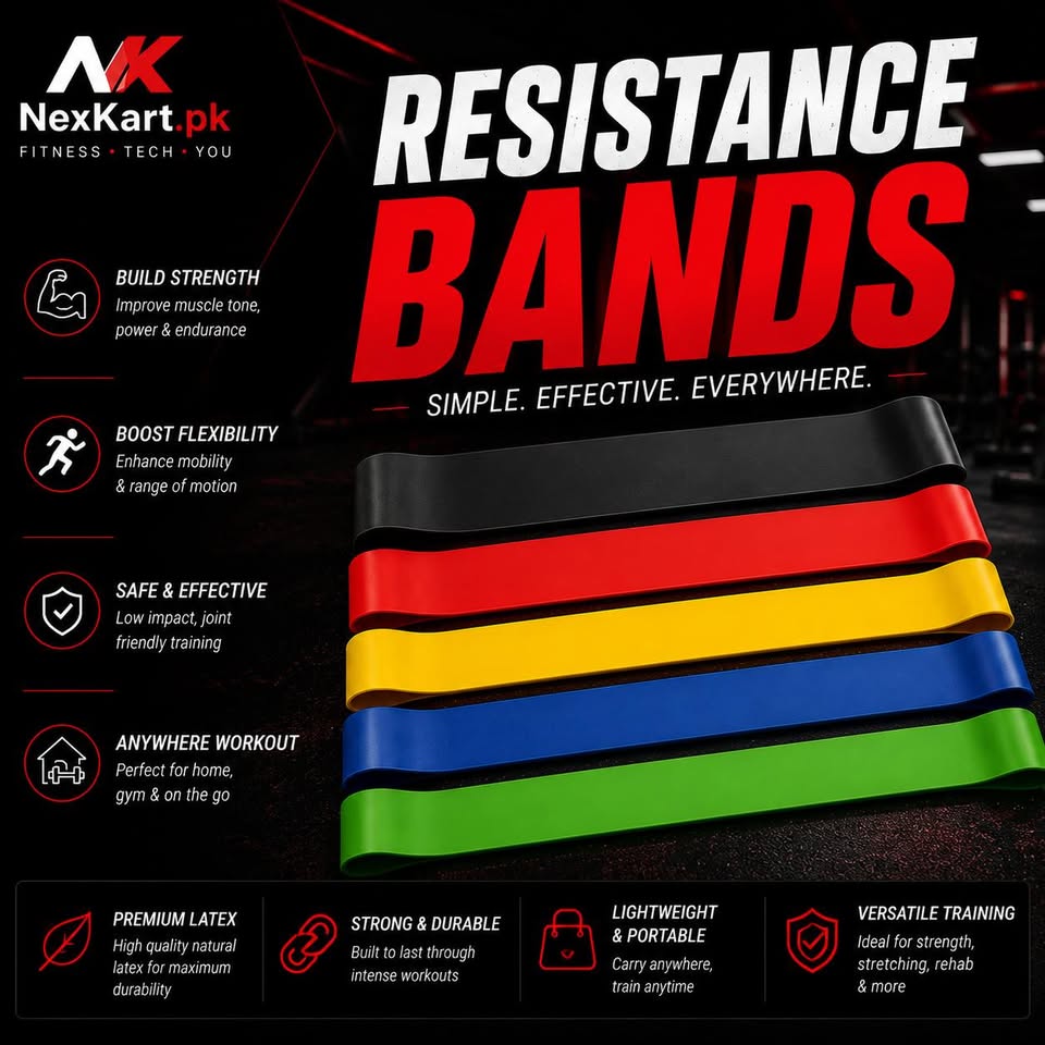 Nexkart FlexTube Resistance Bands Anti-Snap Fitness Tubes for Full Body Strength Training & Home Gym Equipment. Premium Stackable Resistance Bands Set (Set of 5).