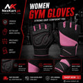 Nexkart Empower Women's Gym Gloves – Breathable Anti-Callus Weightlifting Gloves for Home & Studio Workouts