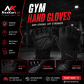 Nexkart Men's Gym Gloves – Weightlifting Gloves with High-Density Foam Padding, Integrated Wrist Support Wraps for Bodybuilders.