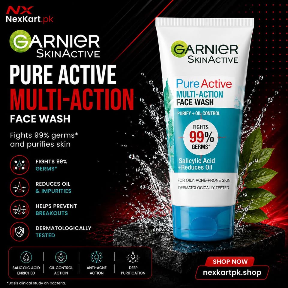 Garnier SkinActive Pure Active Multi-Action 3-in-1 Face Wash (100ml)