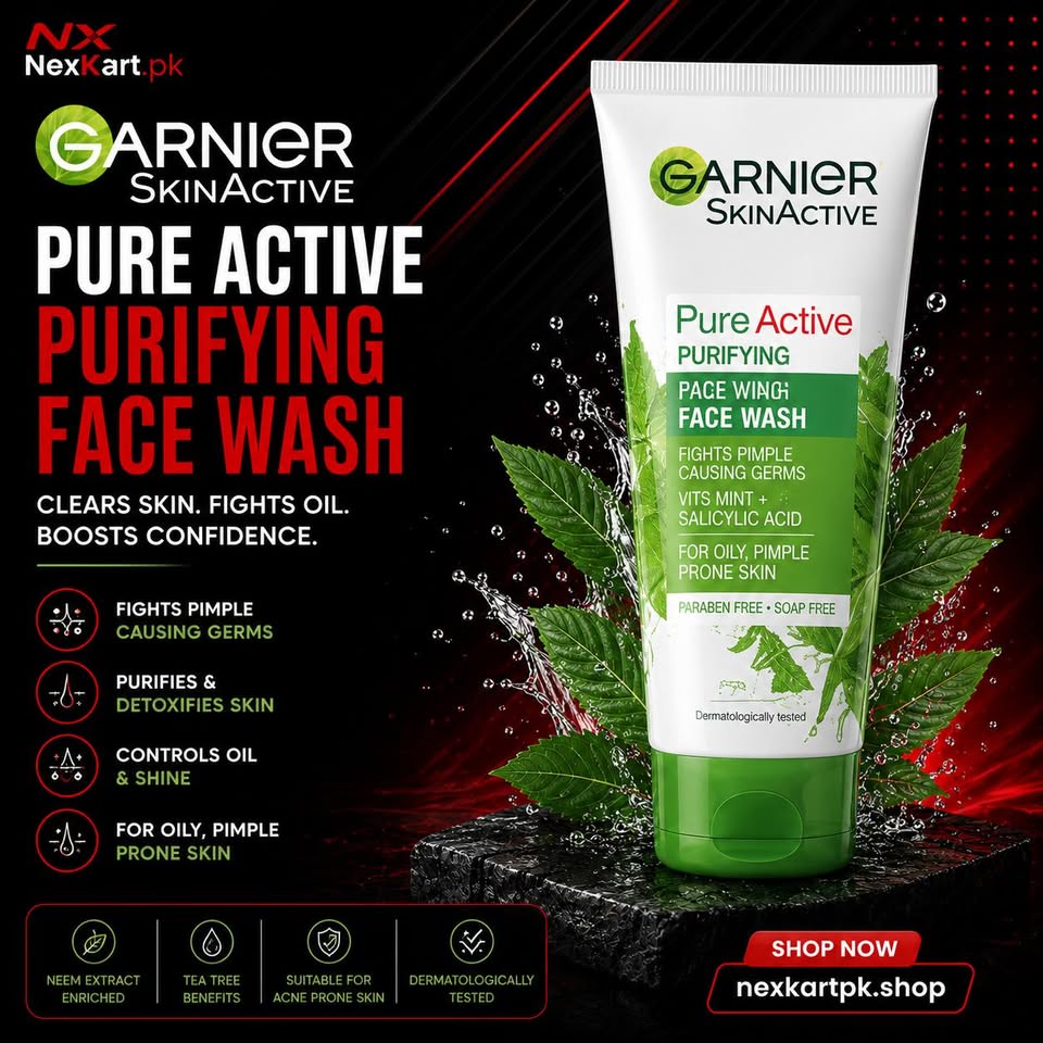 Garnier SkinActive Pure Active Purifying Face Wash (100ml)