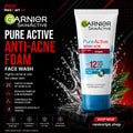 Garnier SkinActive Pure Active Anti-Acne Foam Face Wash (100ml)