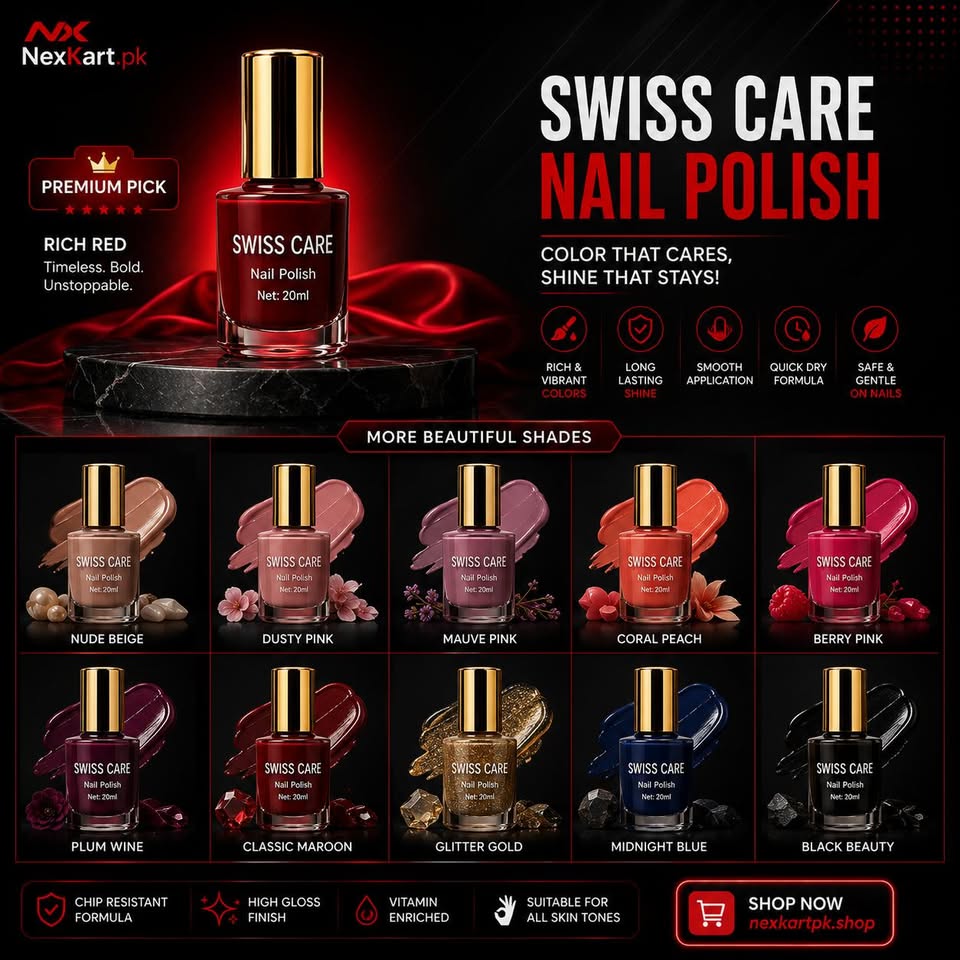Swiss Care Nail Polish Collection – Long Lasting, Quick Dry & High Gloss Finish