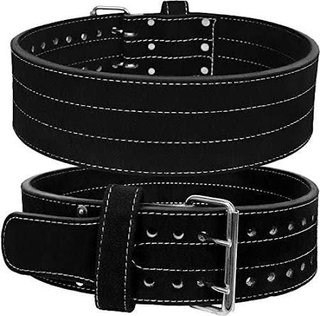 Nexkart Premium Weightlifting Gym Belt – Heavy Duty Lumbar Support Waist Belt with Dual-Prong Stainless Steel Buckle for Squats, Deadlifts, Powerlifting, and Strength Training