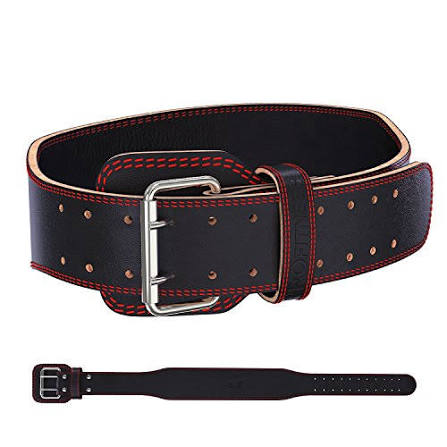 Nexkart Premium Weightlifting Gym Belt – Heavy Duty Lumbar Support Waist Belt with Dual-Prong Stainless Steel Buckle for Squats, Deadlifts, Powerlifting, and Strength Training