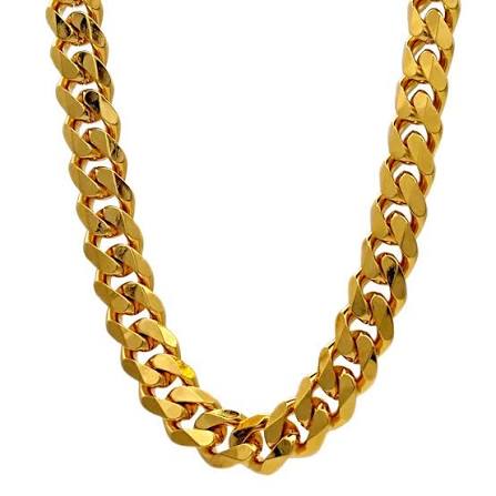 Nexkart Gold-Tone Chain Necklace – High-Shine Metallic Finish Fashion Jewelry, Anti-Tarnish Costume Necklace with Heavy Duty Lobster Clasp for Men and Women