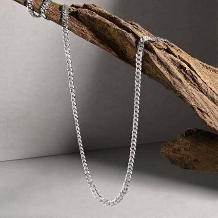 Nexkart Silver-Tone Chain Necklace – High-Shine Metallic Finish Fashion Jewelry, Anti-Tarnish Costume Necklace with Heavy Duty Lobster Clasp for Men and Women